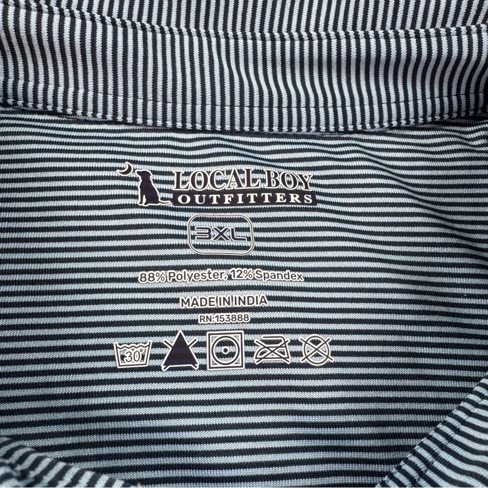 NWT Local Boy Outfitters Palms Polo Blue Striped Embroidered Logo 3XL - Picture 5 of 10